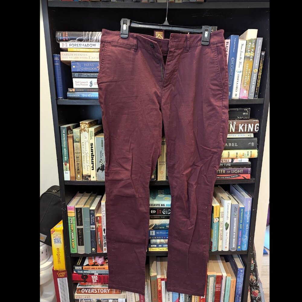 ASOS burgundy skinny dress pants 32x32